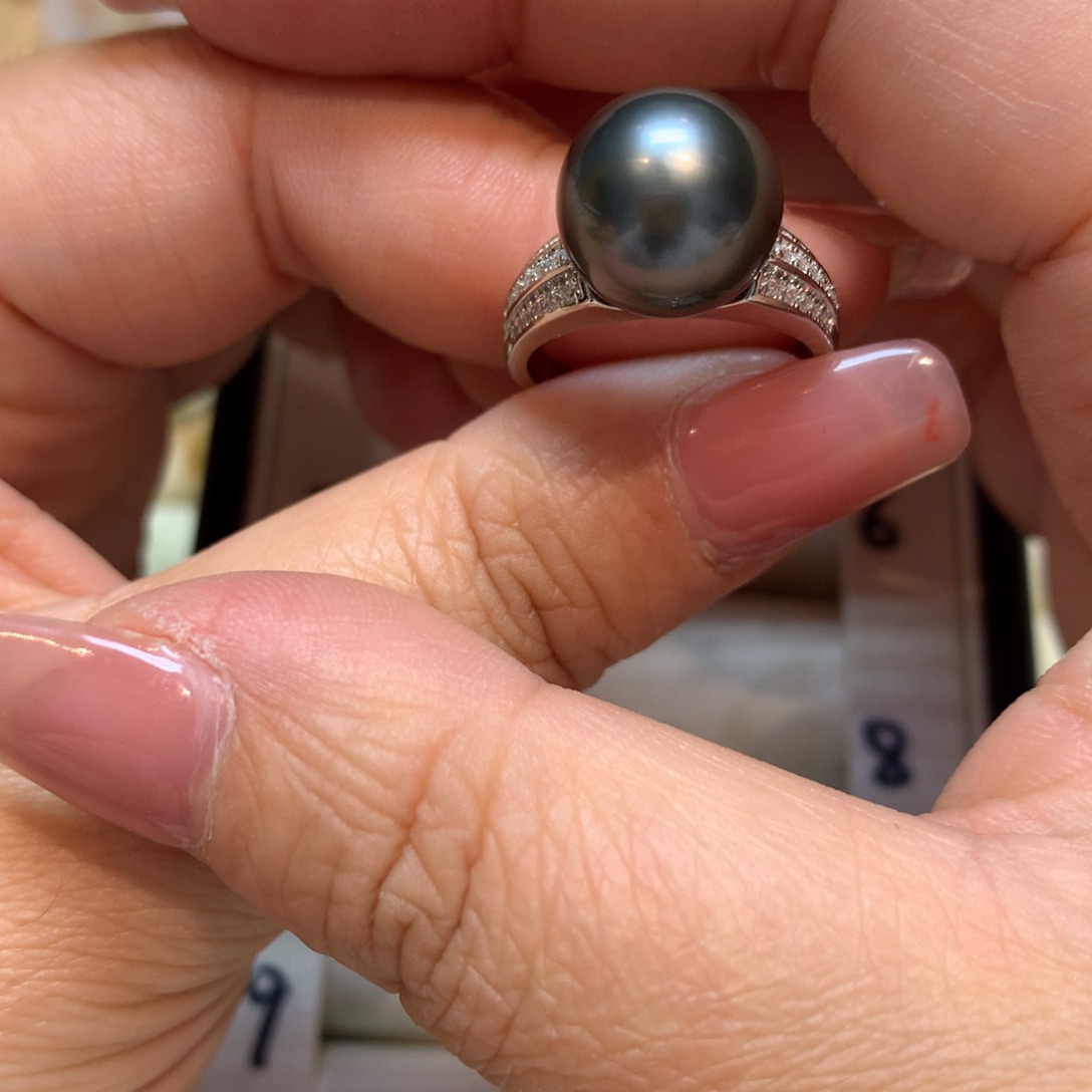 海水珍珠戒指银S925镶嵌
