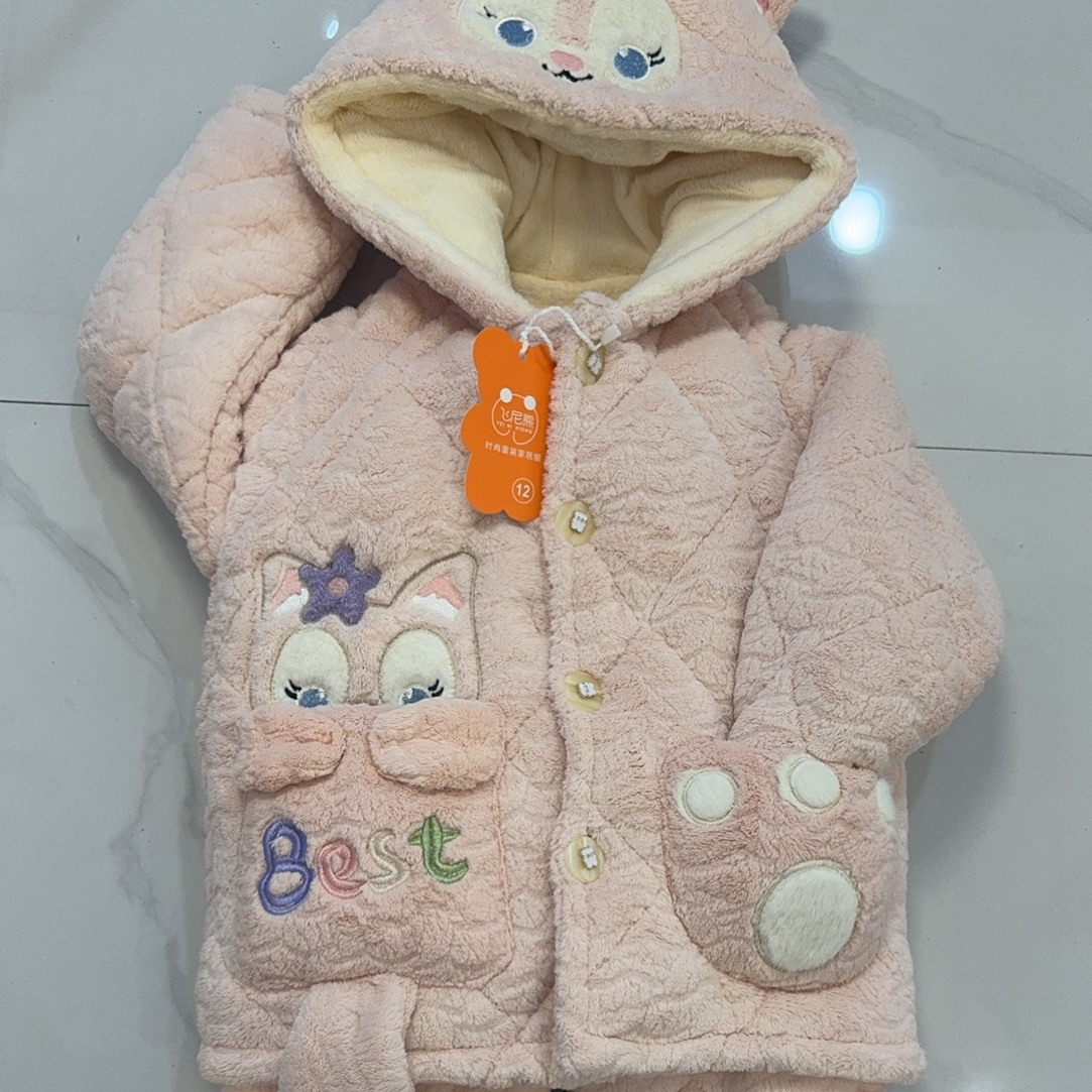 休闲风卡通风家居服套装保暖居家连体连帽时尚