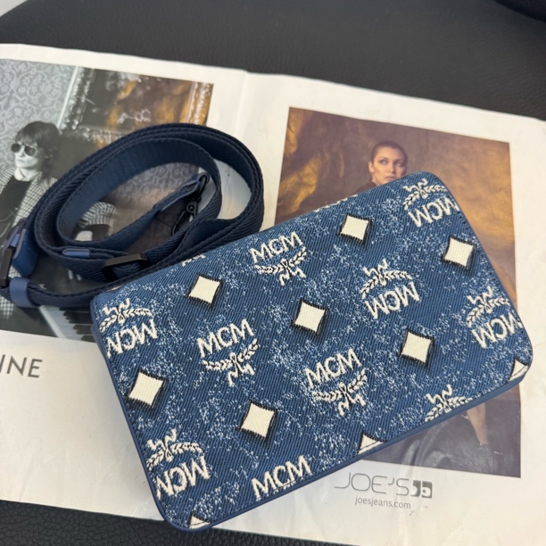 99新 MCM 大麦中古/mcm丹宁相机包/斜挎