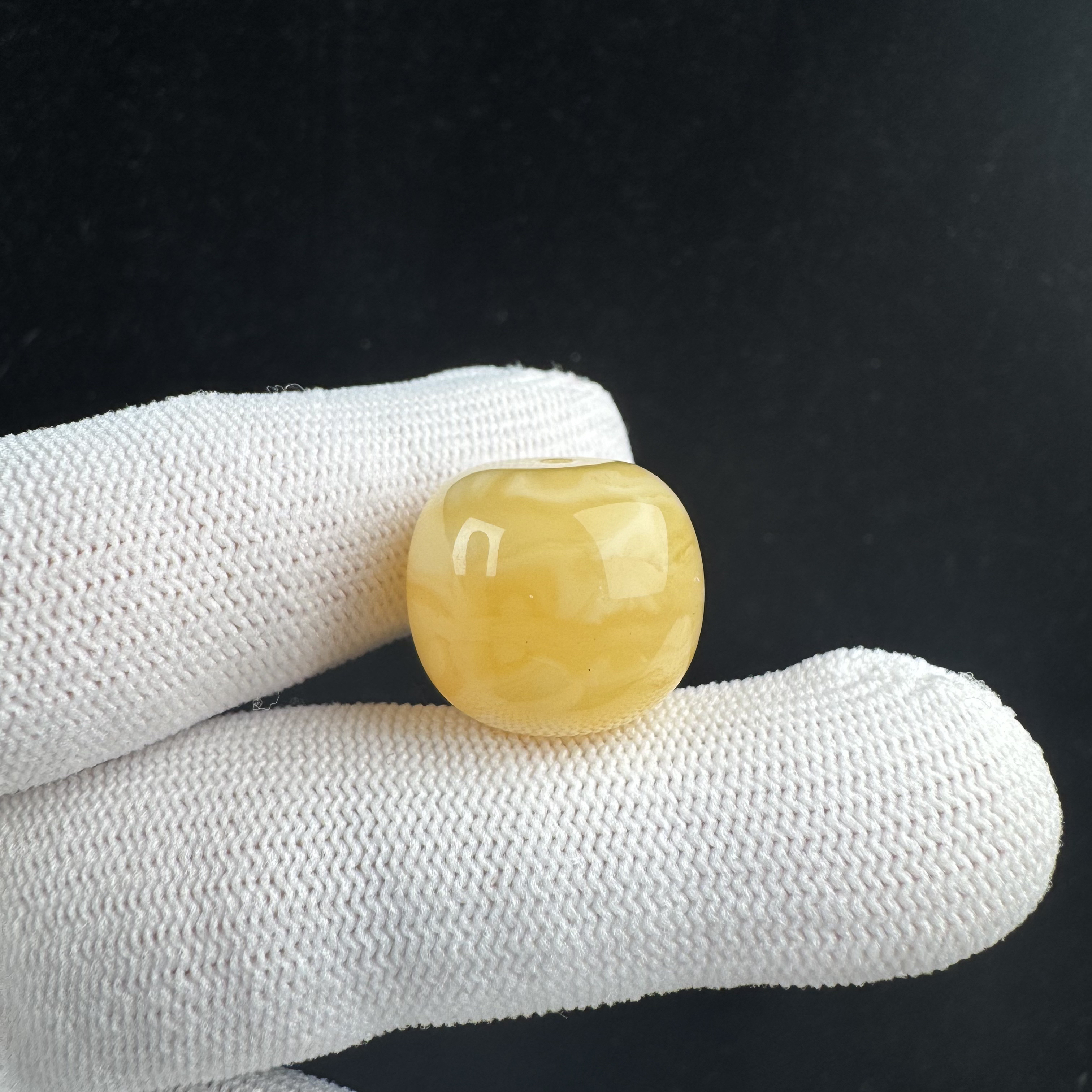 F2814天然原矿蜜蜡 浓蜡墩子 19*16.4mm支持复检