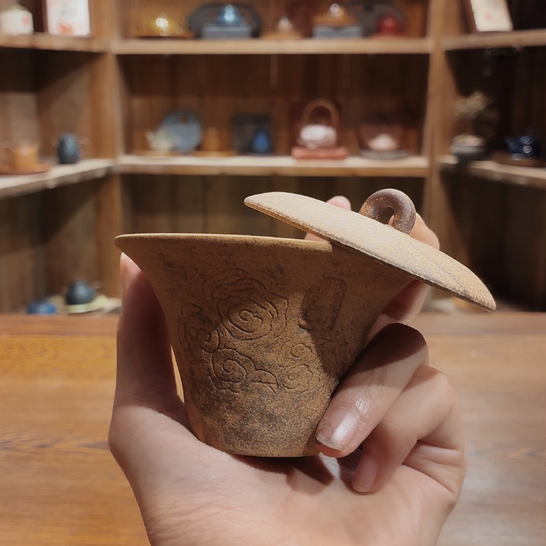 柴烧老岩泥高温茶器皿