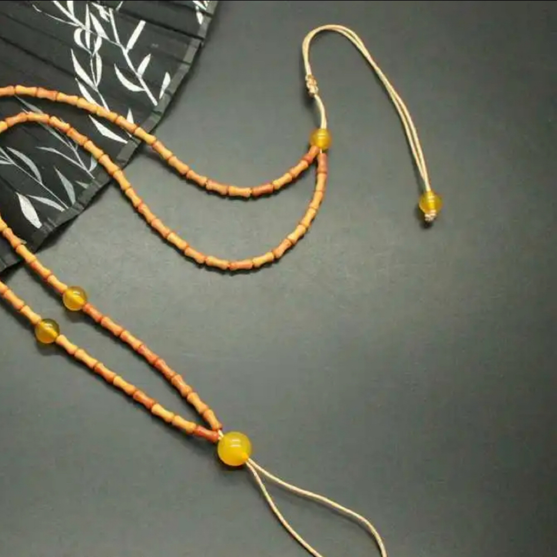 橄榄核雕刻竹节脖挂链文玩男女通用挂件