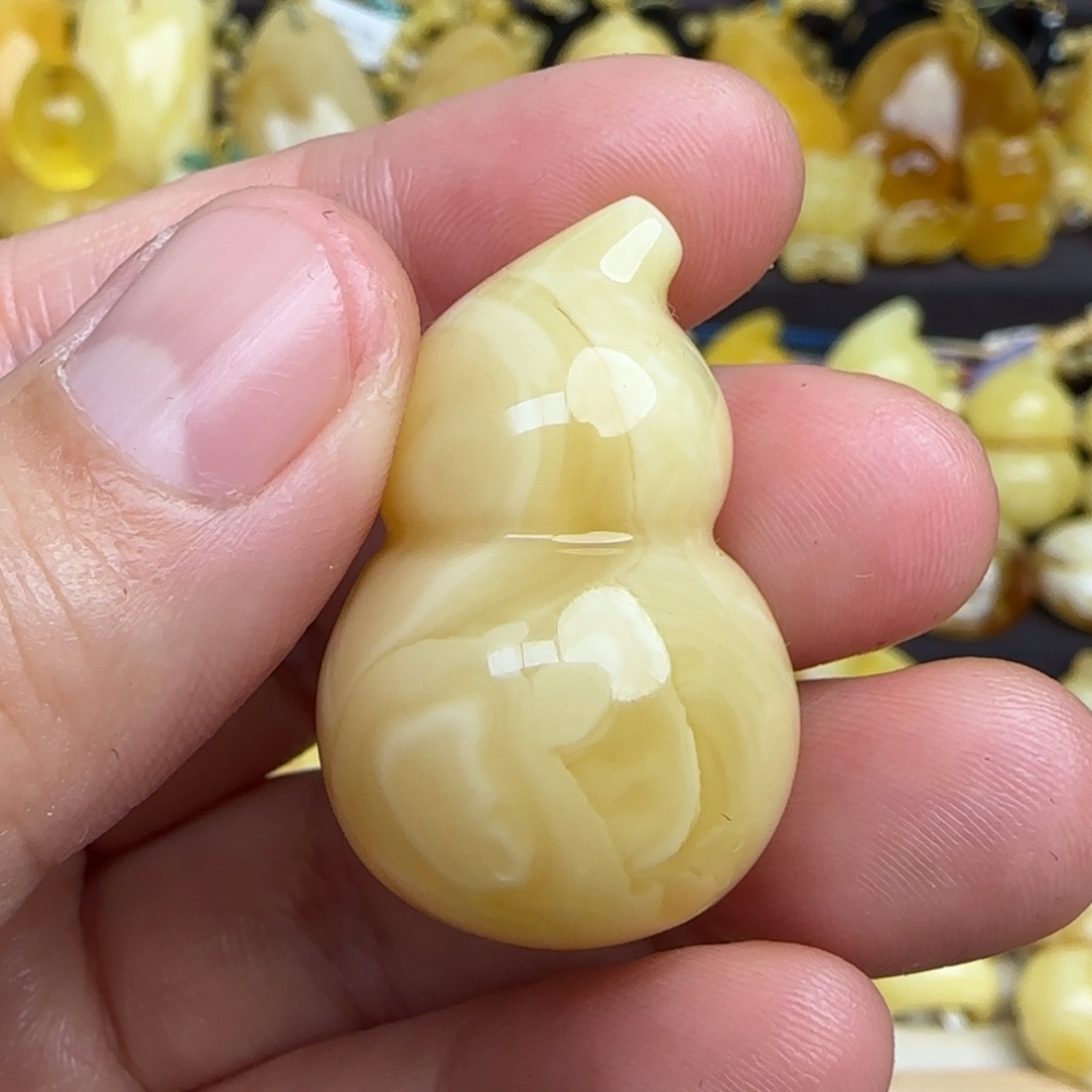 蜜蜡吊坠(不含链)未镶嵌天然俄料蜜蜡葫芦吊坠