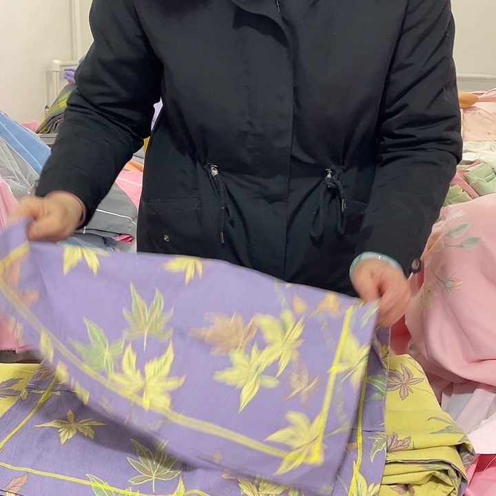 莫代尔纤维长绒棉黄紫小碎花四件套