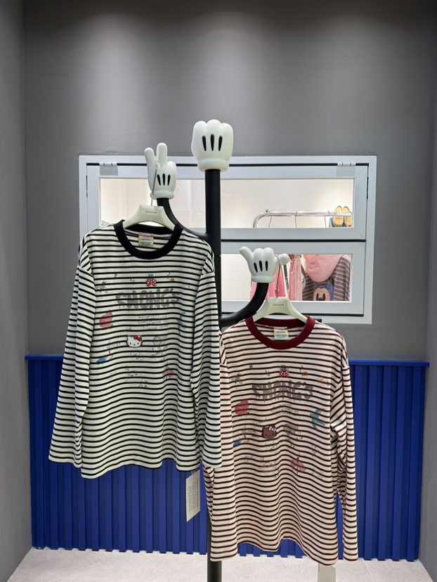 4525#深圳BOHAB秀秀家2025早春新款条纹小猫T