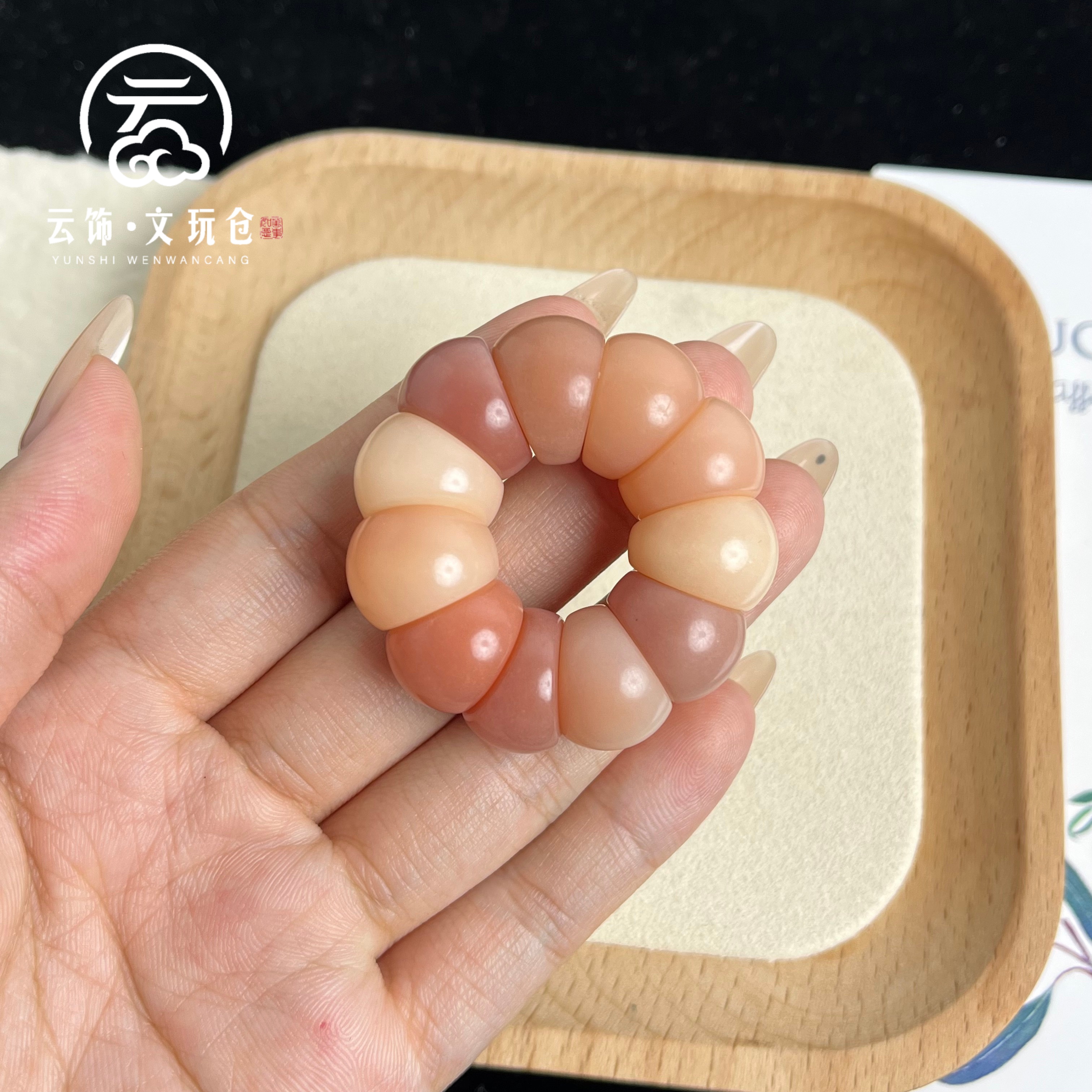 雅乐14mm  菩提根玫粉蒜瓣手捻  CS023-1299