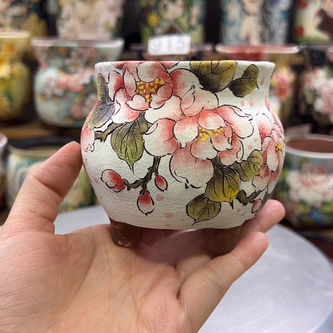 景德镇炫彩手绘口7.5高8.5