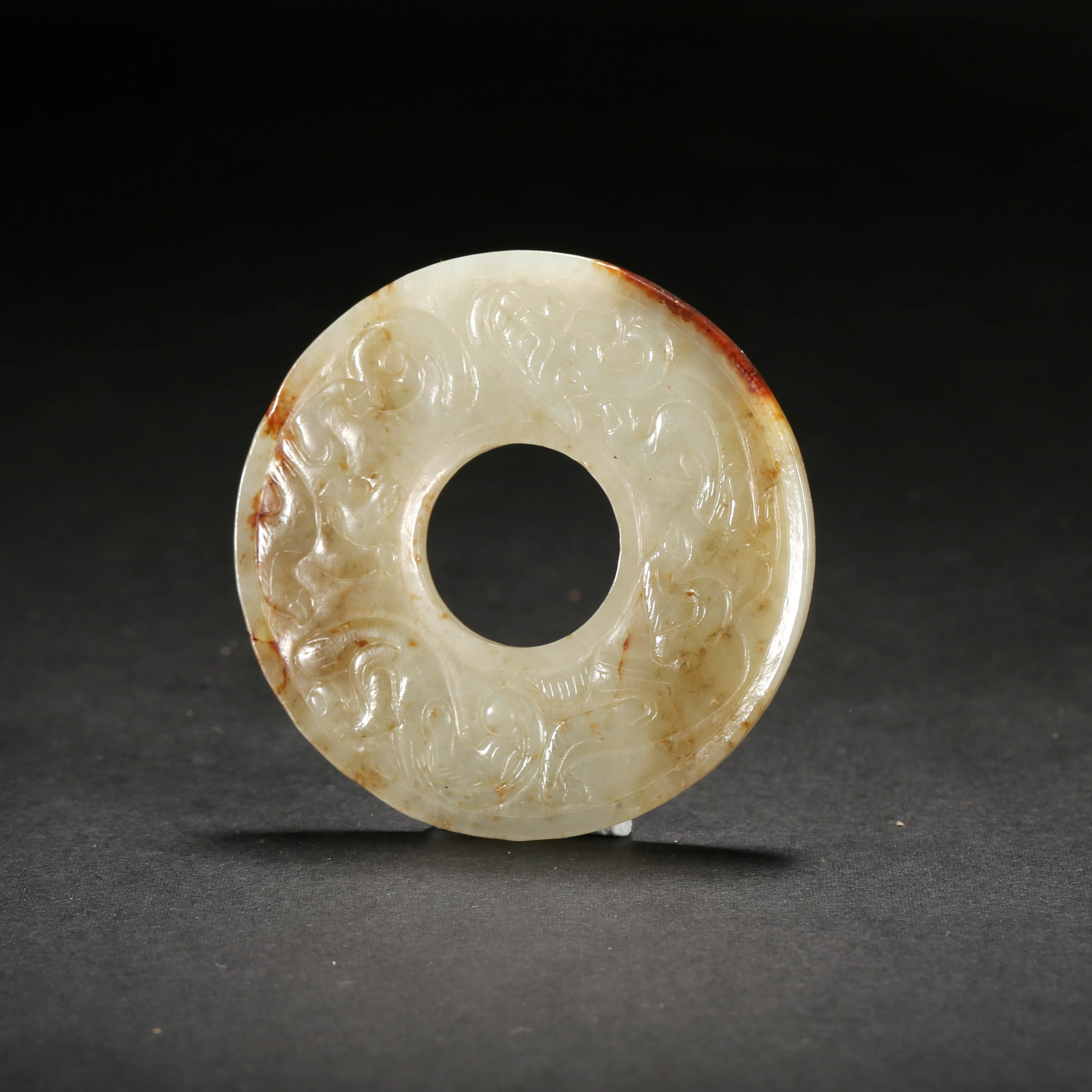 明代*浮雕龙纹玉环/WHBJ251009073/和田玉【北京文博】