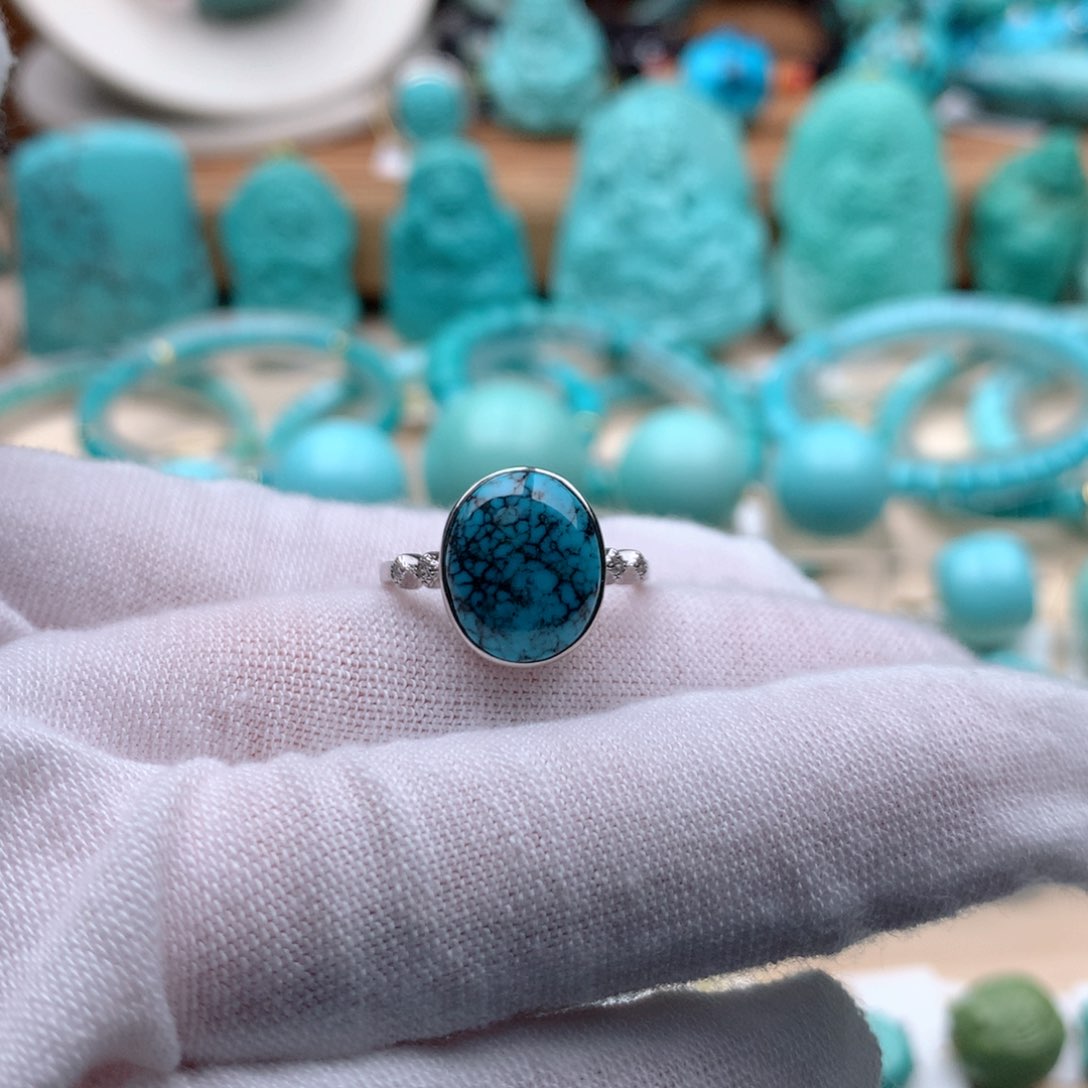 绿松石颈饰银S925镶嵌