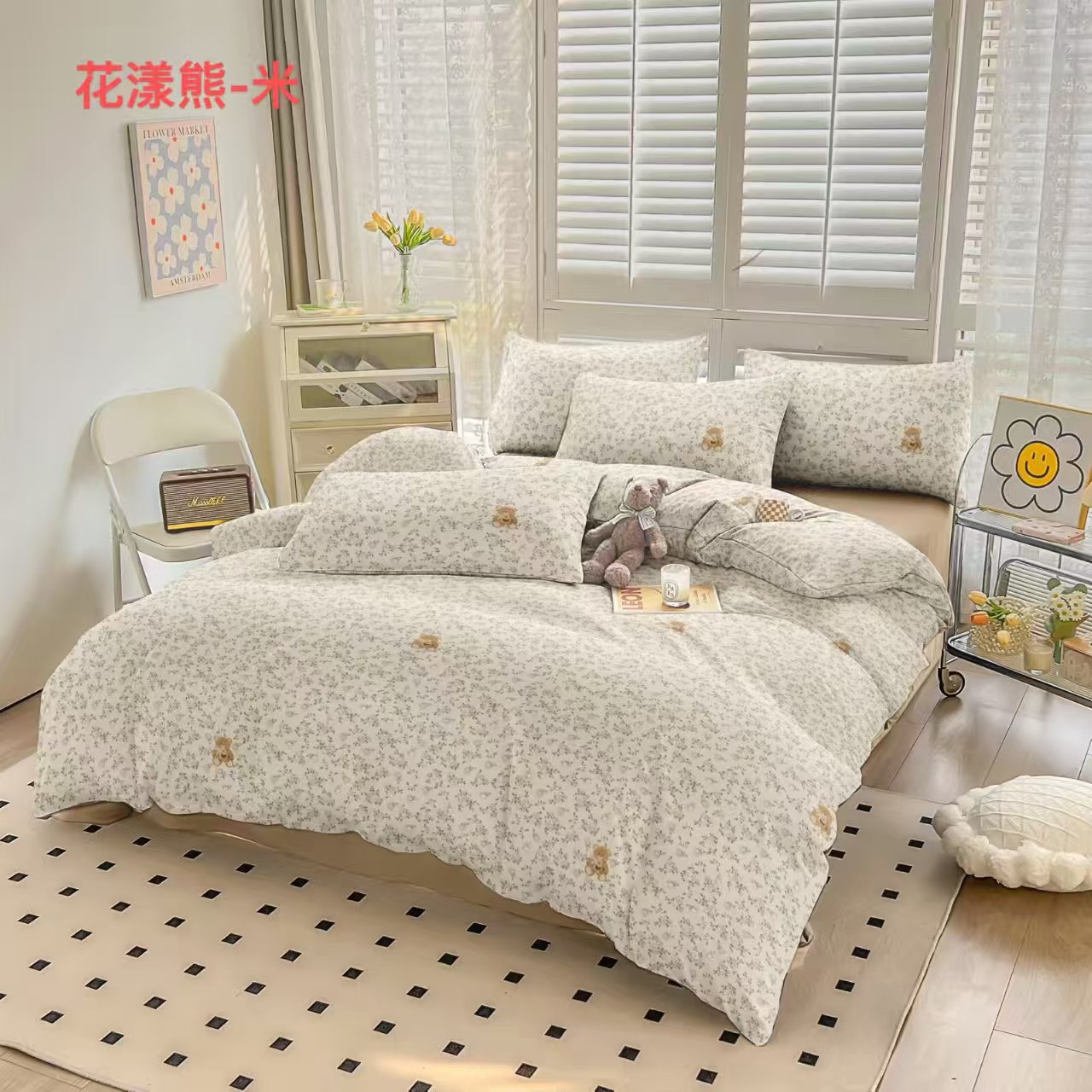 A类母婴级100%全棉双层纱面料纯棉被套四件套超软亲肤透气不起球