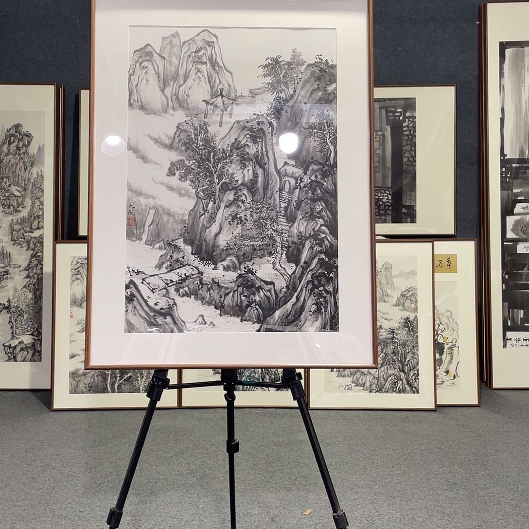 国画手绘画作品带框发货
