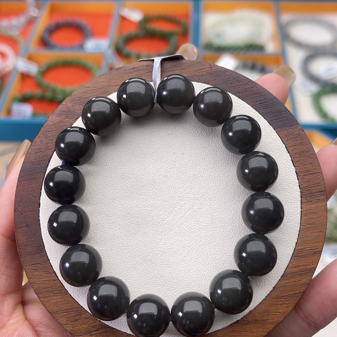 和田玉未镶嵌手串A1卡12