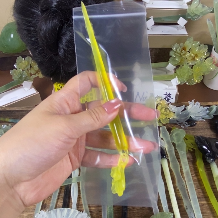 桑***晚蛇纹石玉未镶嵌发饰