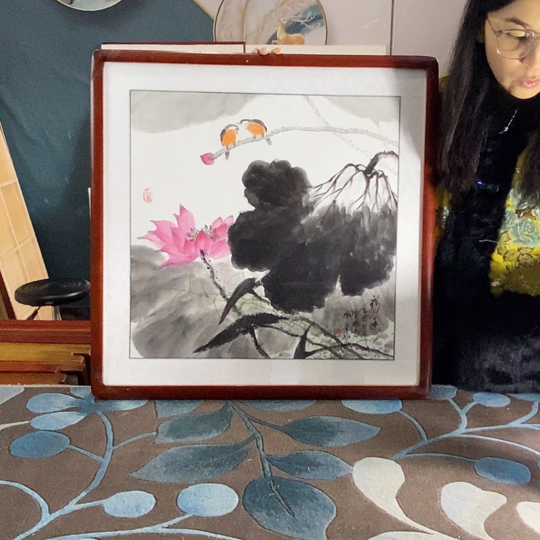 国画62✖️62手写手绘带框包邮国画作品