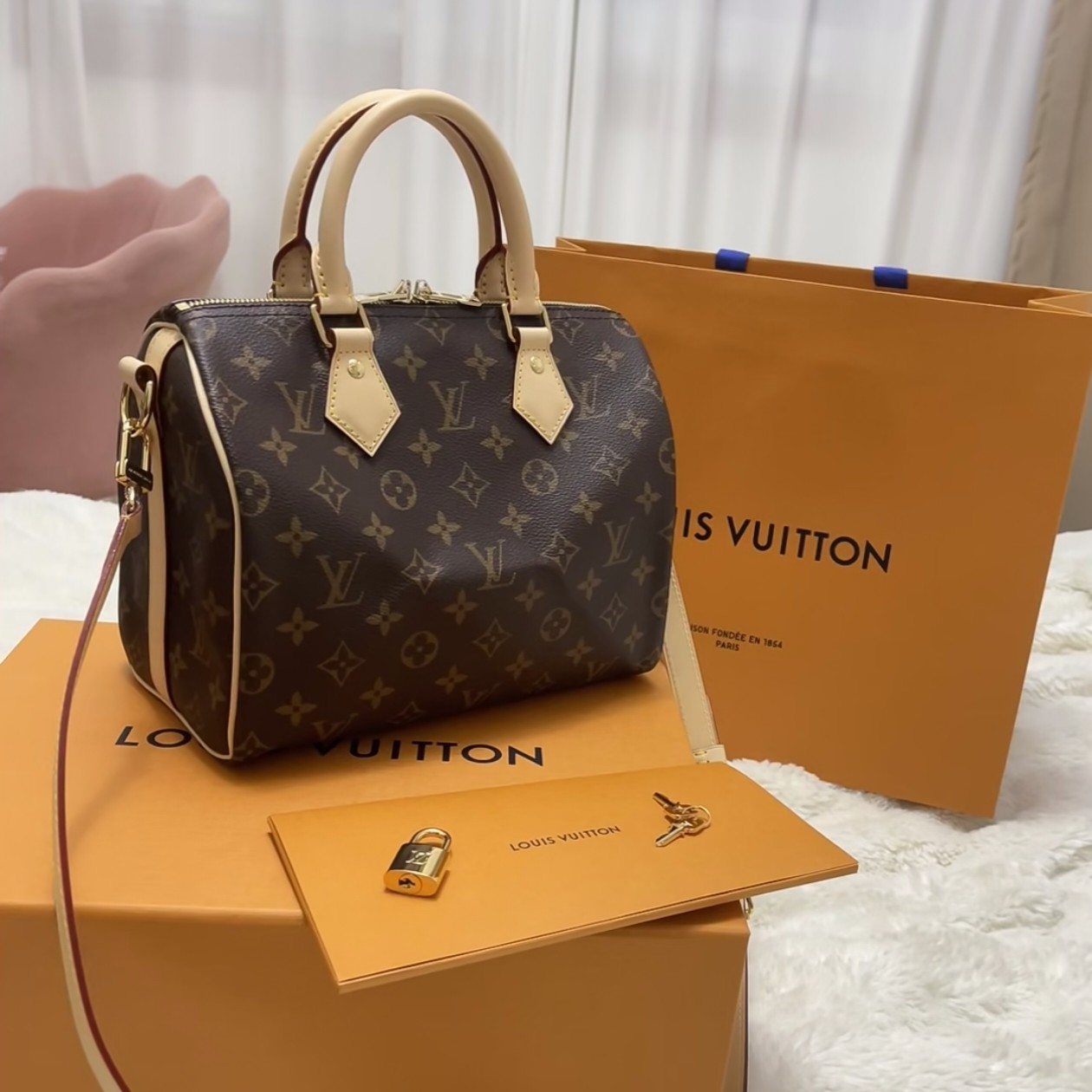 99新 LouisVuitton/路易威登 LV老花speedy25 25120029-02