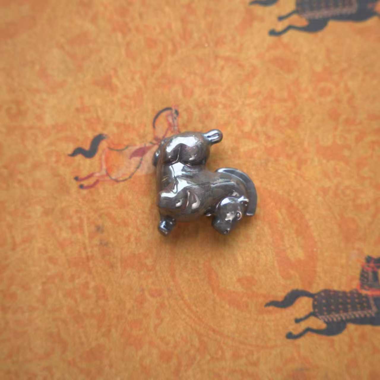 纳兰小马香插(咖斑 ) 香插托白铜 茶道零配YQBJ155