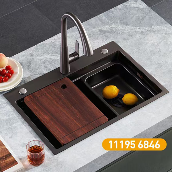 左邻 不锈钢手工单槽枪黑