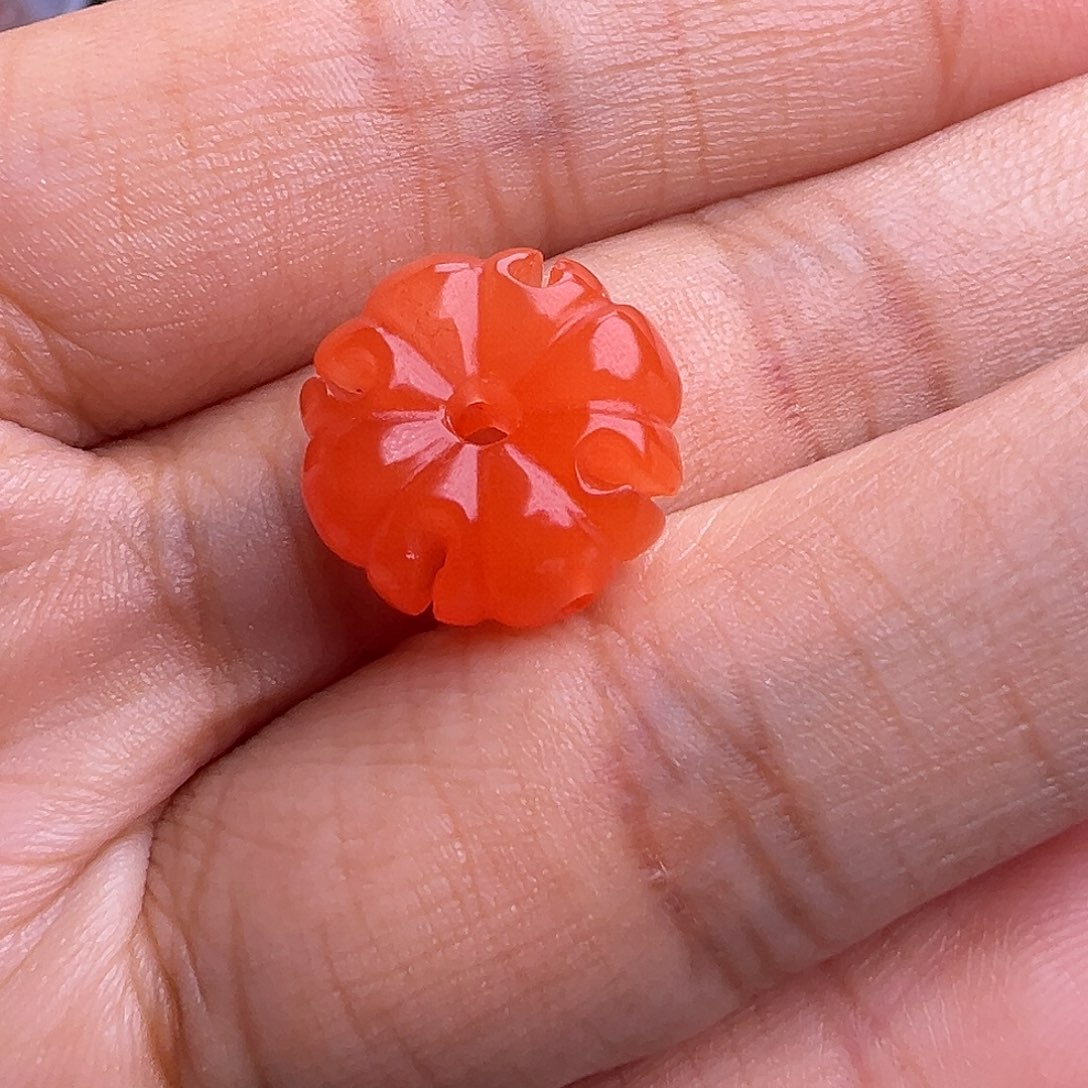 南红玛瑙未镶嵌珠宝奇石克罗心13.8mm