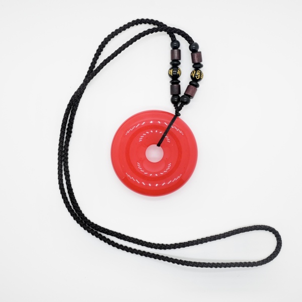 天然 玉石 红玉髓平安扣吊坠 YS423