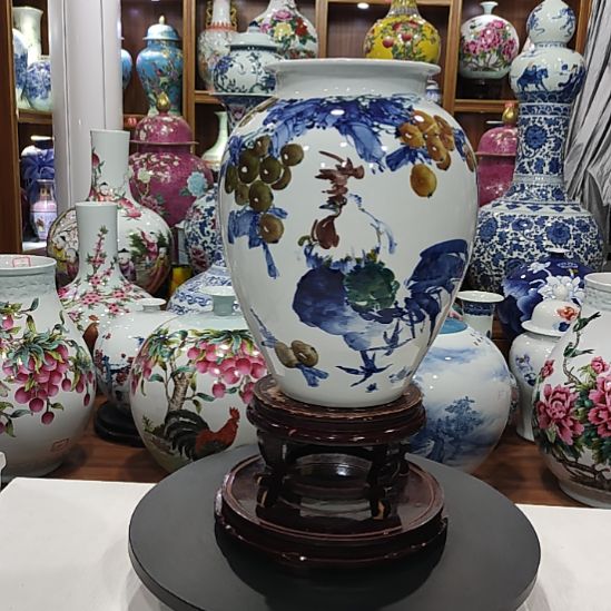 瓷片景德镇陶瓷花鸟瓶