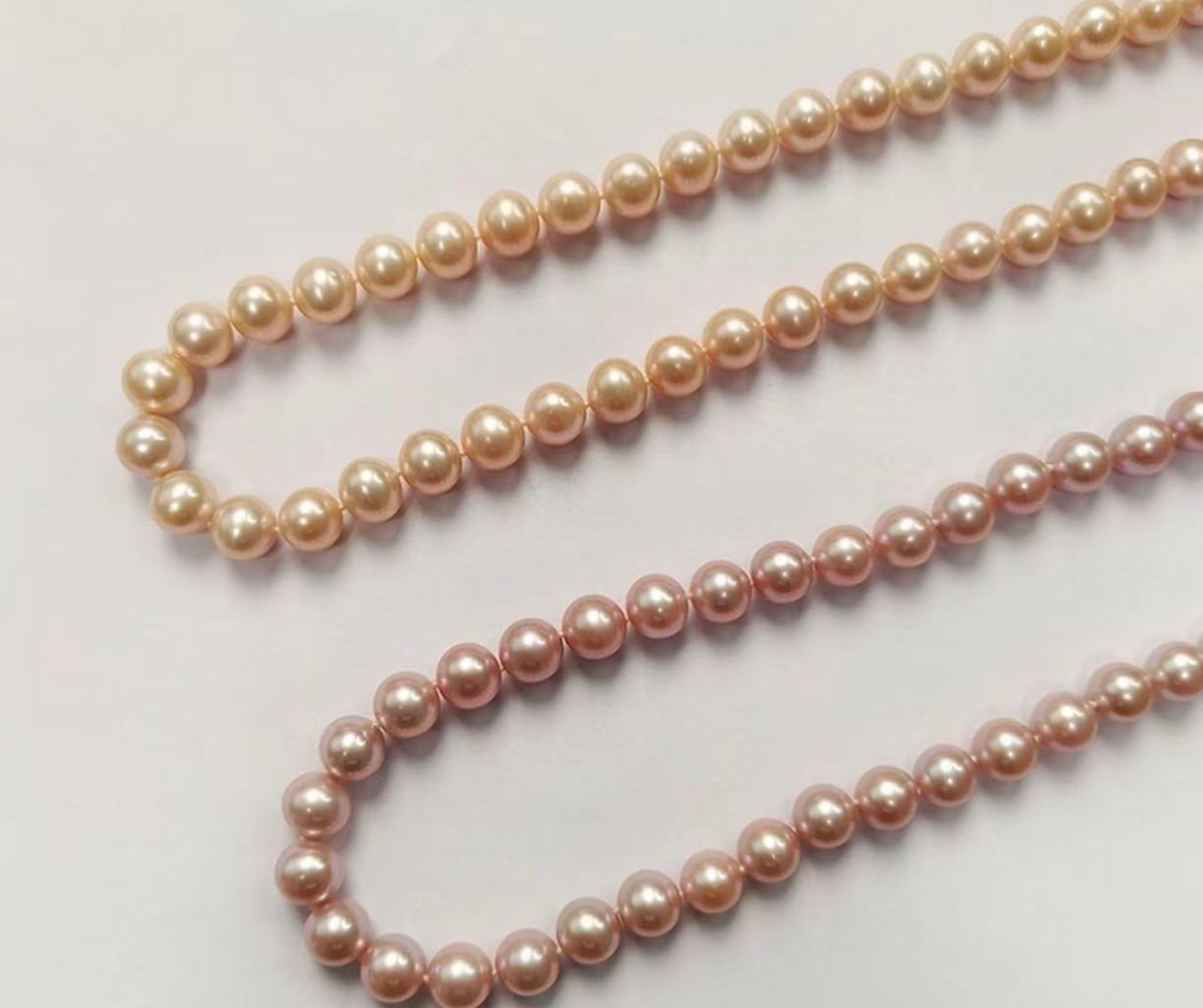 【白瑜阁甄选】落日淡水无核珍珠项链8-10mm/s925银（多样性发一）