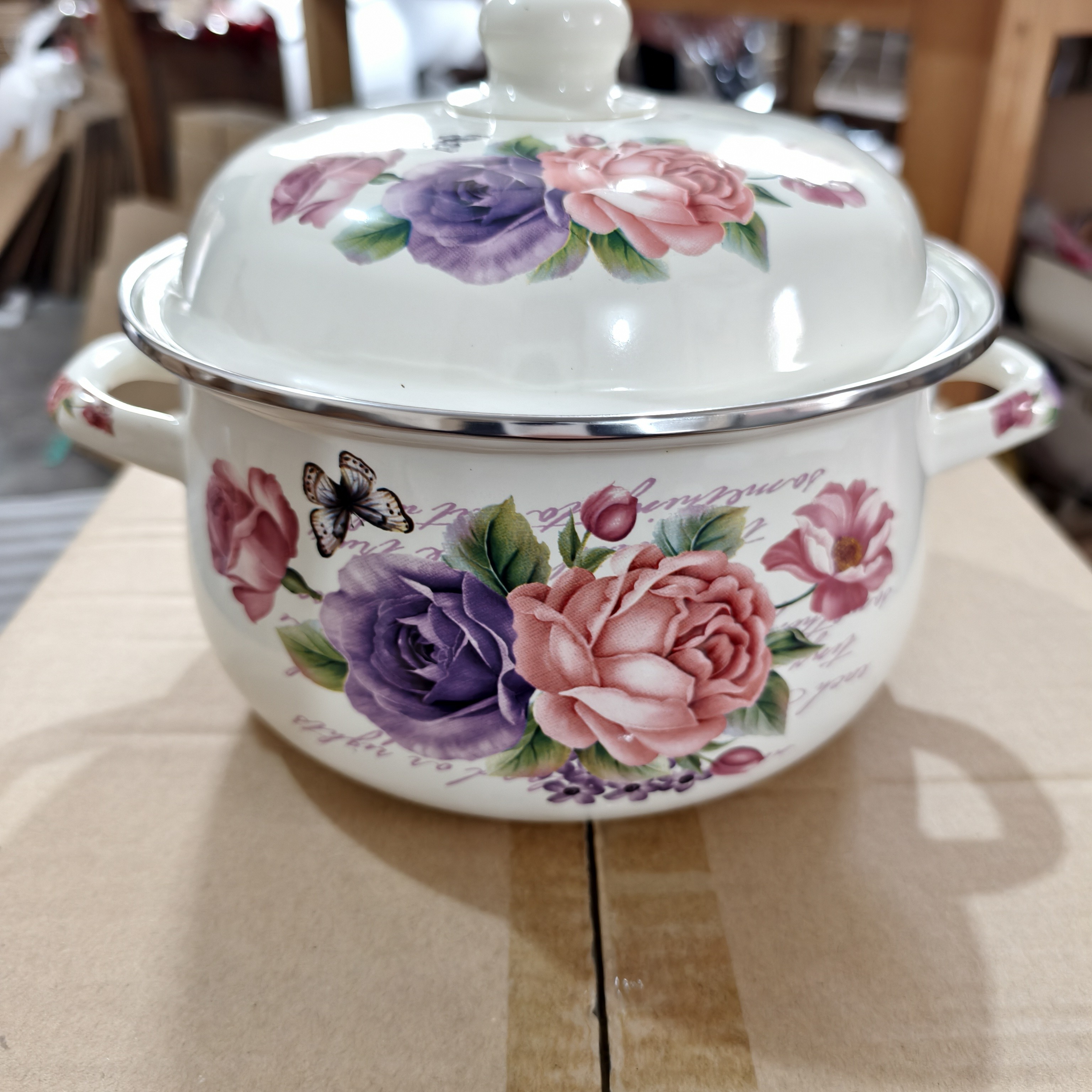 加深20厘米浪漫之都搪瓷胖锅1个