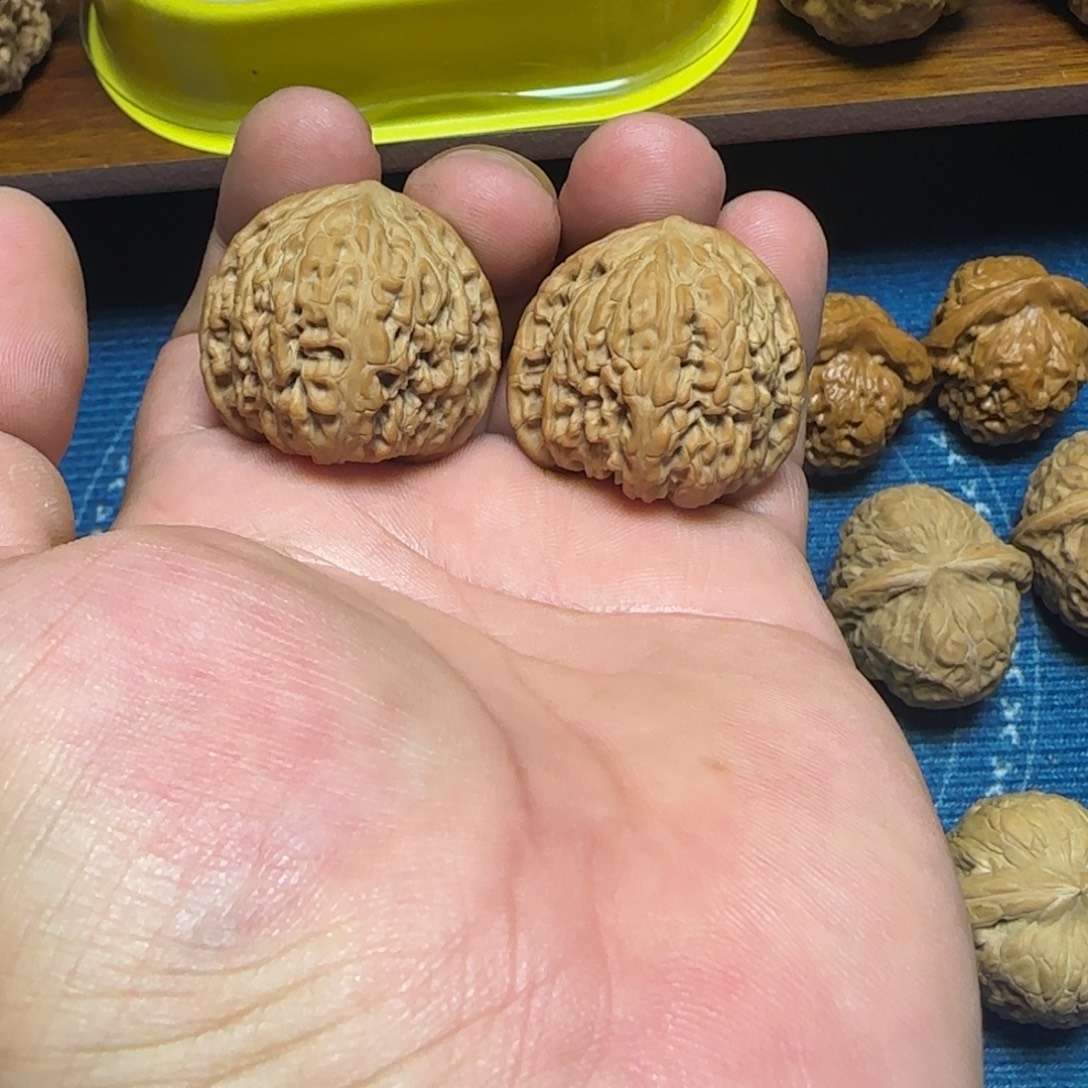 笑***羲把件文玩核桃全品35承德密纹