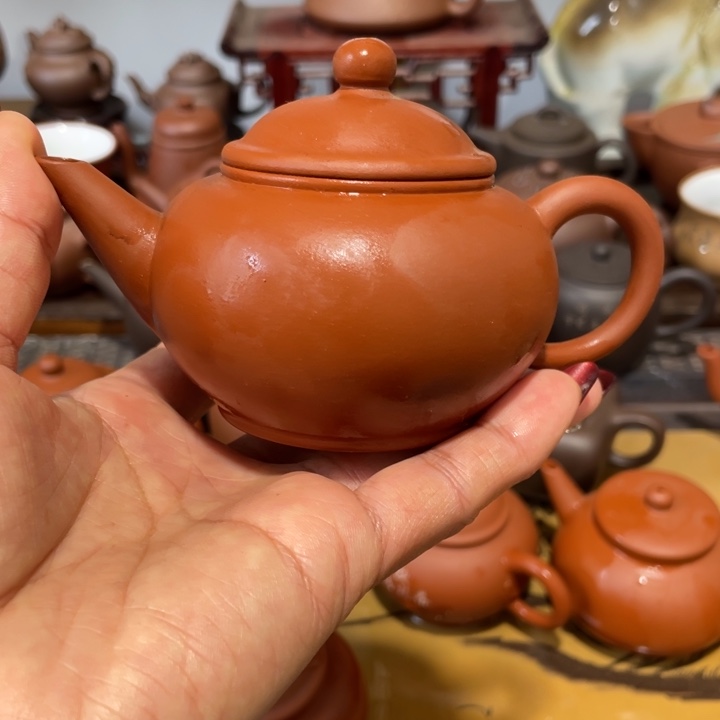 紫砂茶壶姜*红泥水平四方章