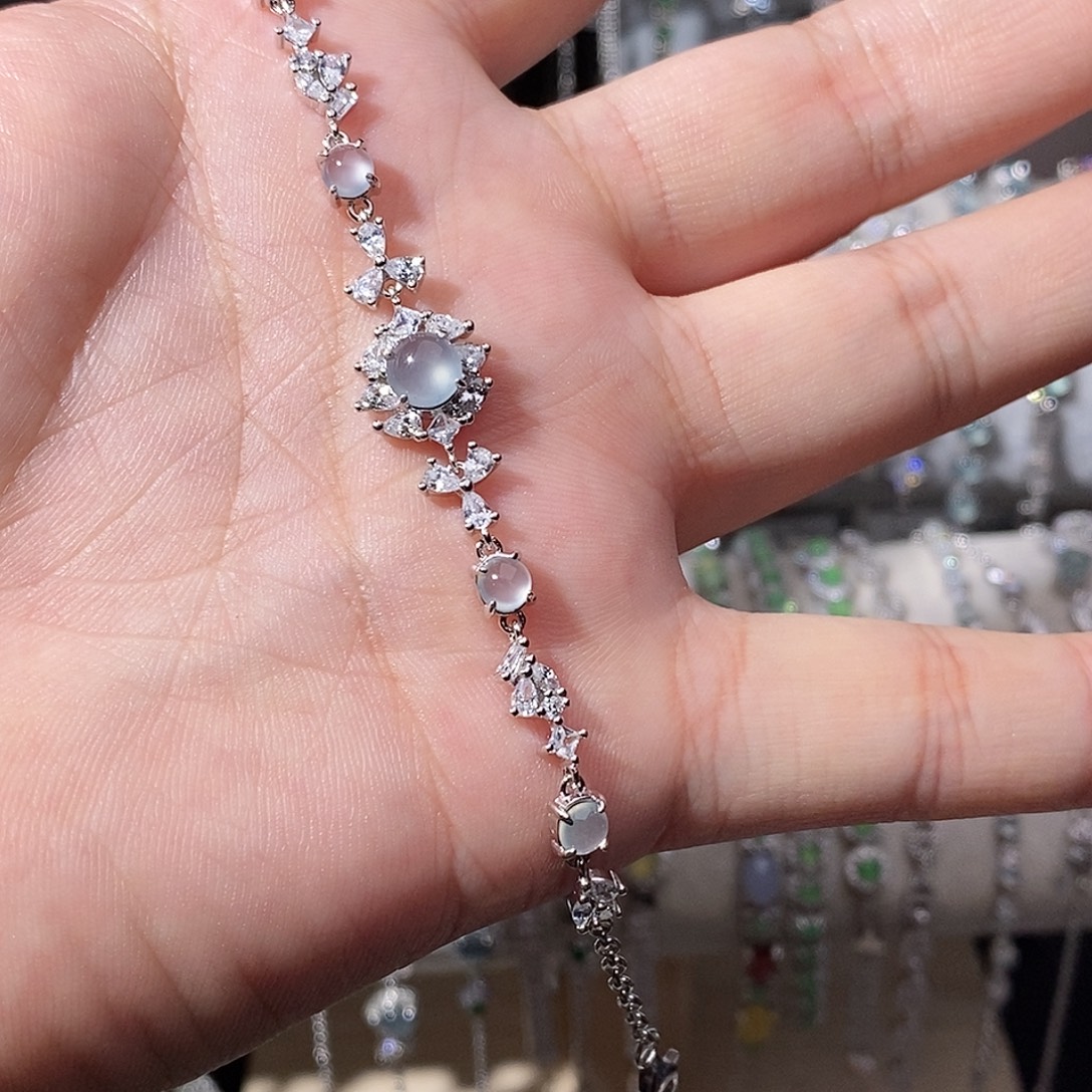 翡翠银S925镶嵌手链