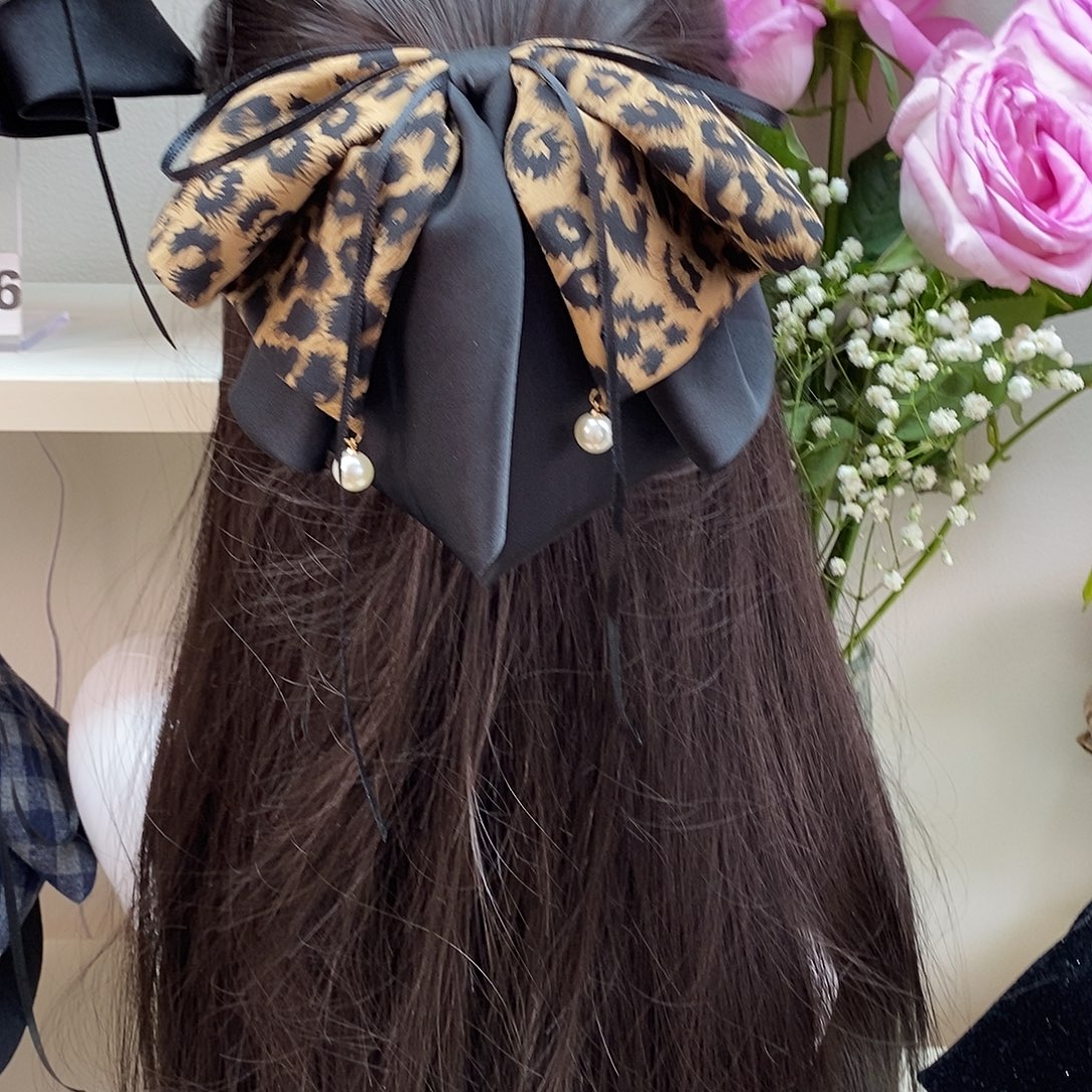 皮质非金属斑纹发夹803