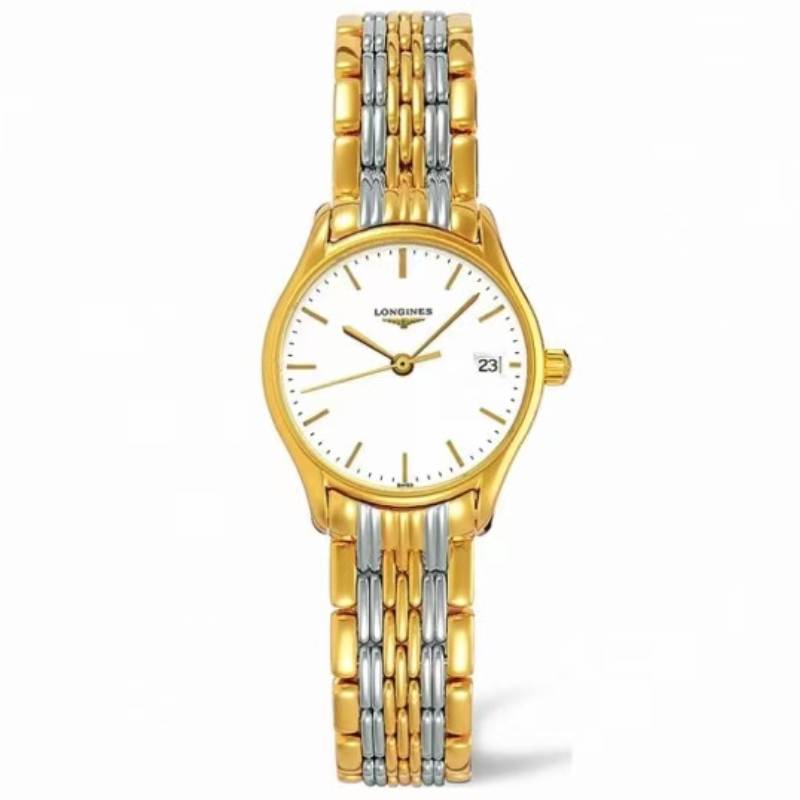 99新 Longines/浪琴 律雅259/石英/镀金条丁/表径25mm/女士腕表