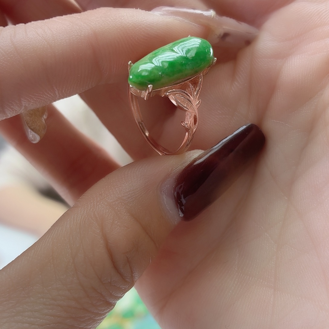 翡翠银S925镶嵌戒指翡翠