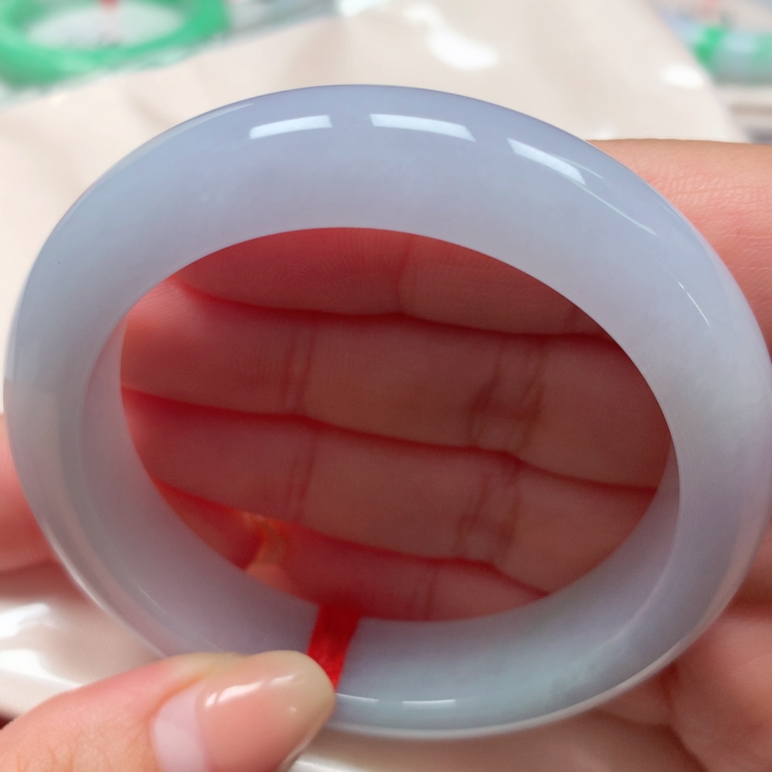 翡翠未镶嵌手镯25冰胶紫