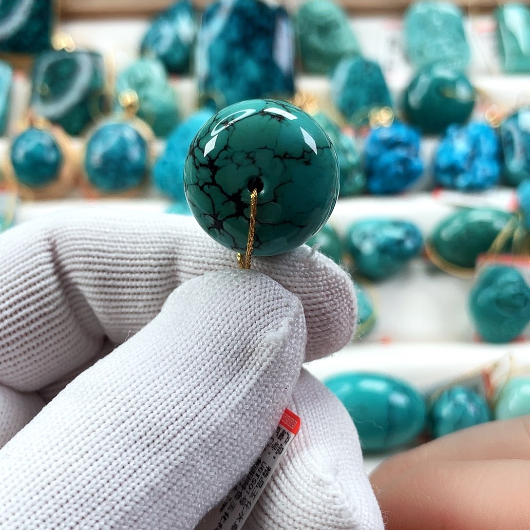 绿松石未镶嵌车挂直径20.2