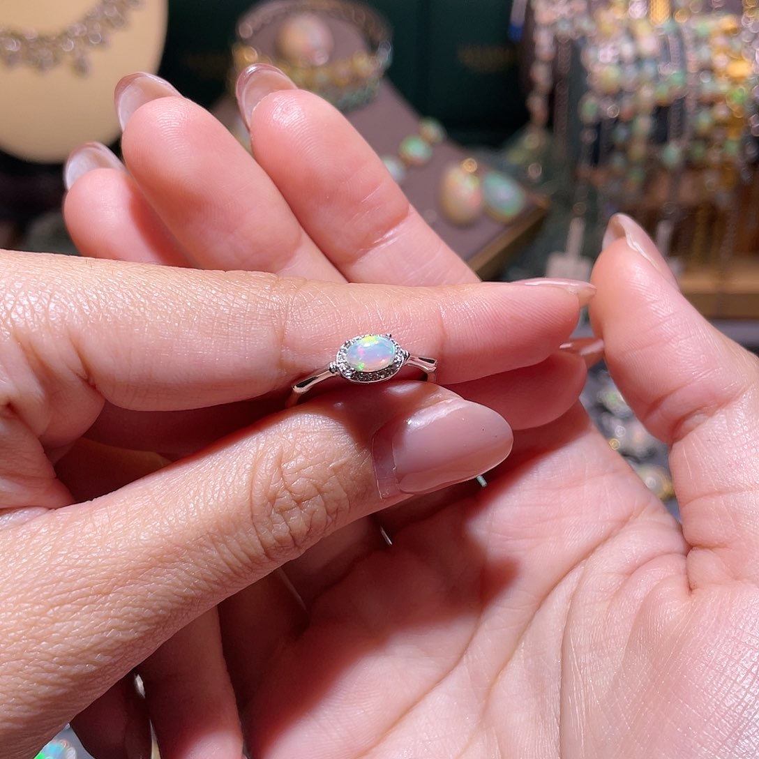 银S925镶嵌欧泊戒指）傻*好