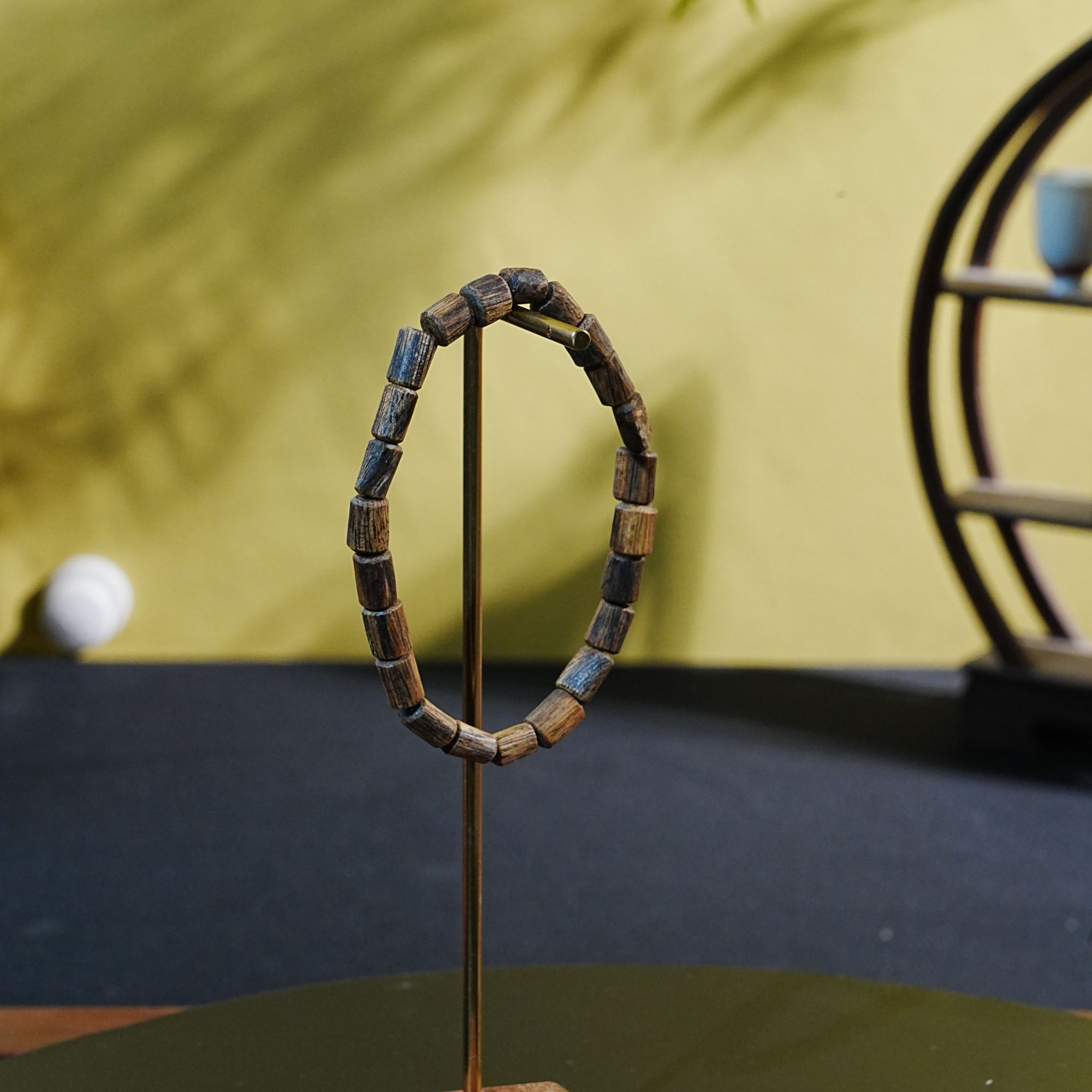 越南芽庄白奇楠玉化糖结老料桶珠手串 4.31g 2508250010 B