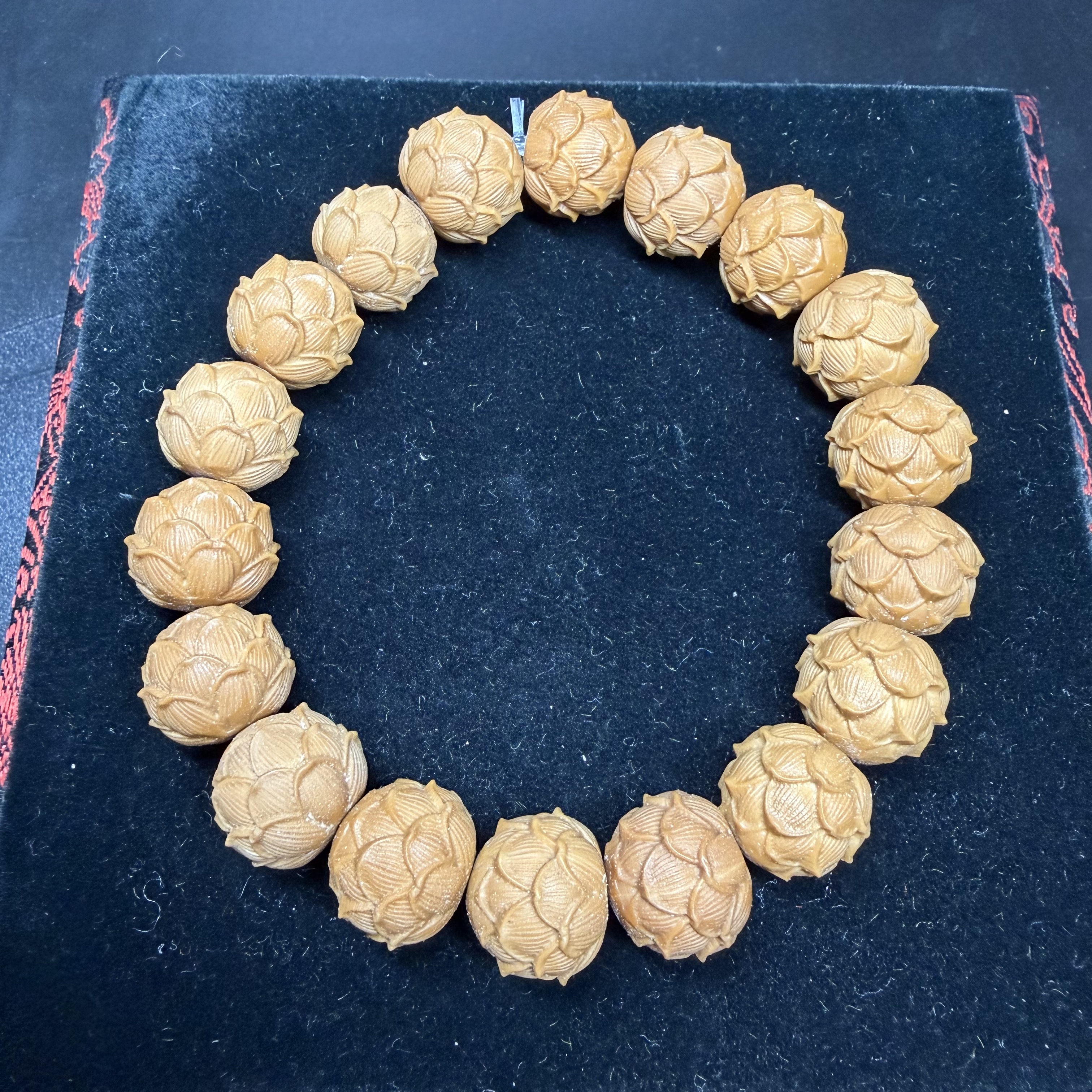 【莲花猴头雕刻手串】涞水文玩核桃手串13尺