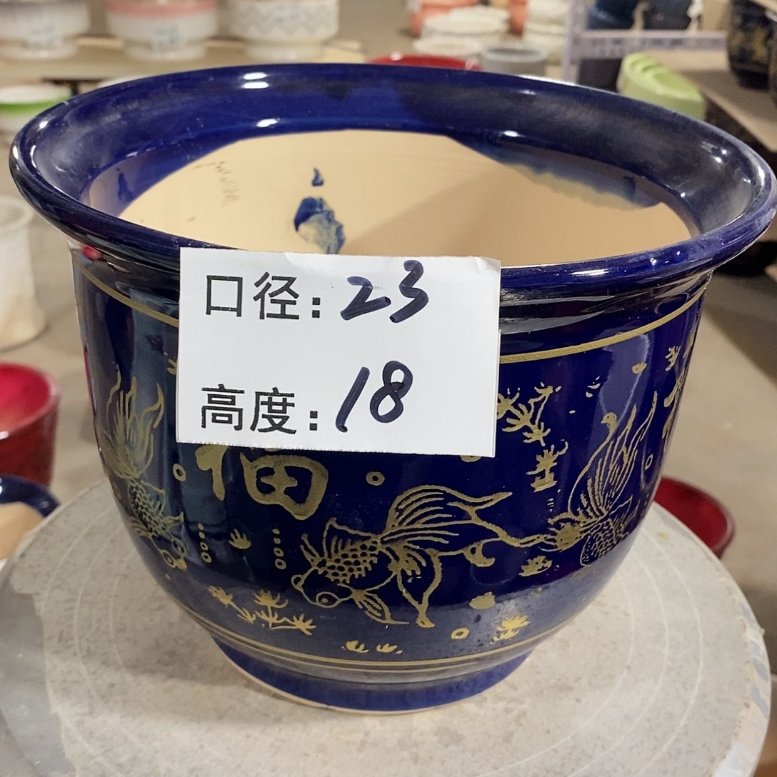 【闪购商品】陶瓷微瑕花盆-兰金23×18-1个