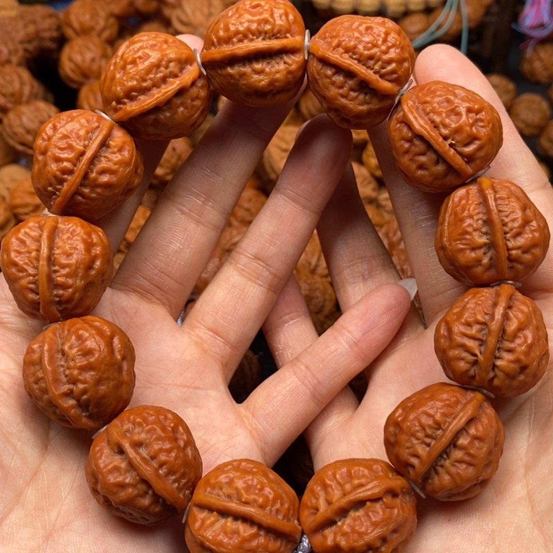 桃核手串一道筋，