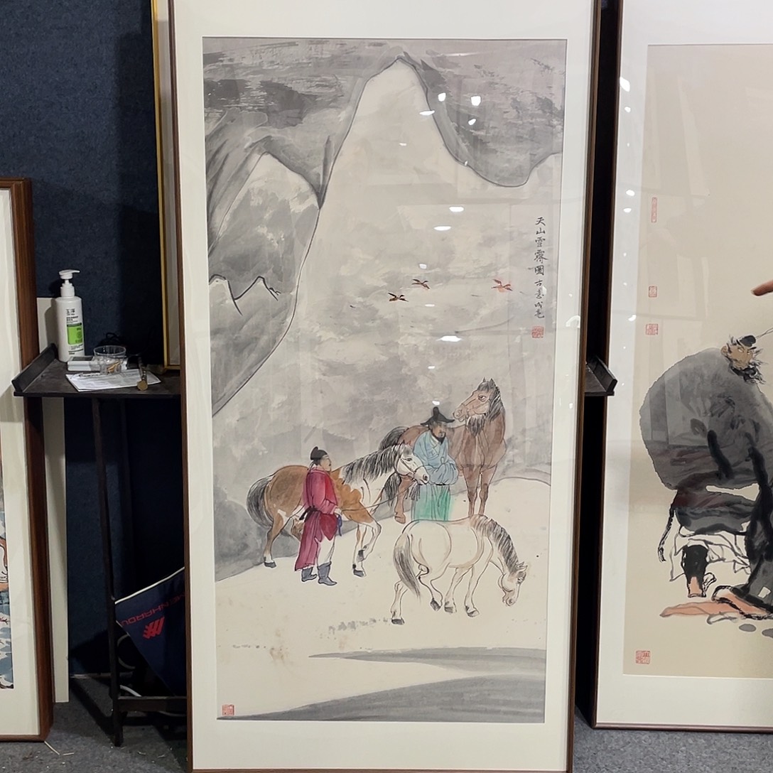 国画手绘画作品带框80/160