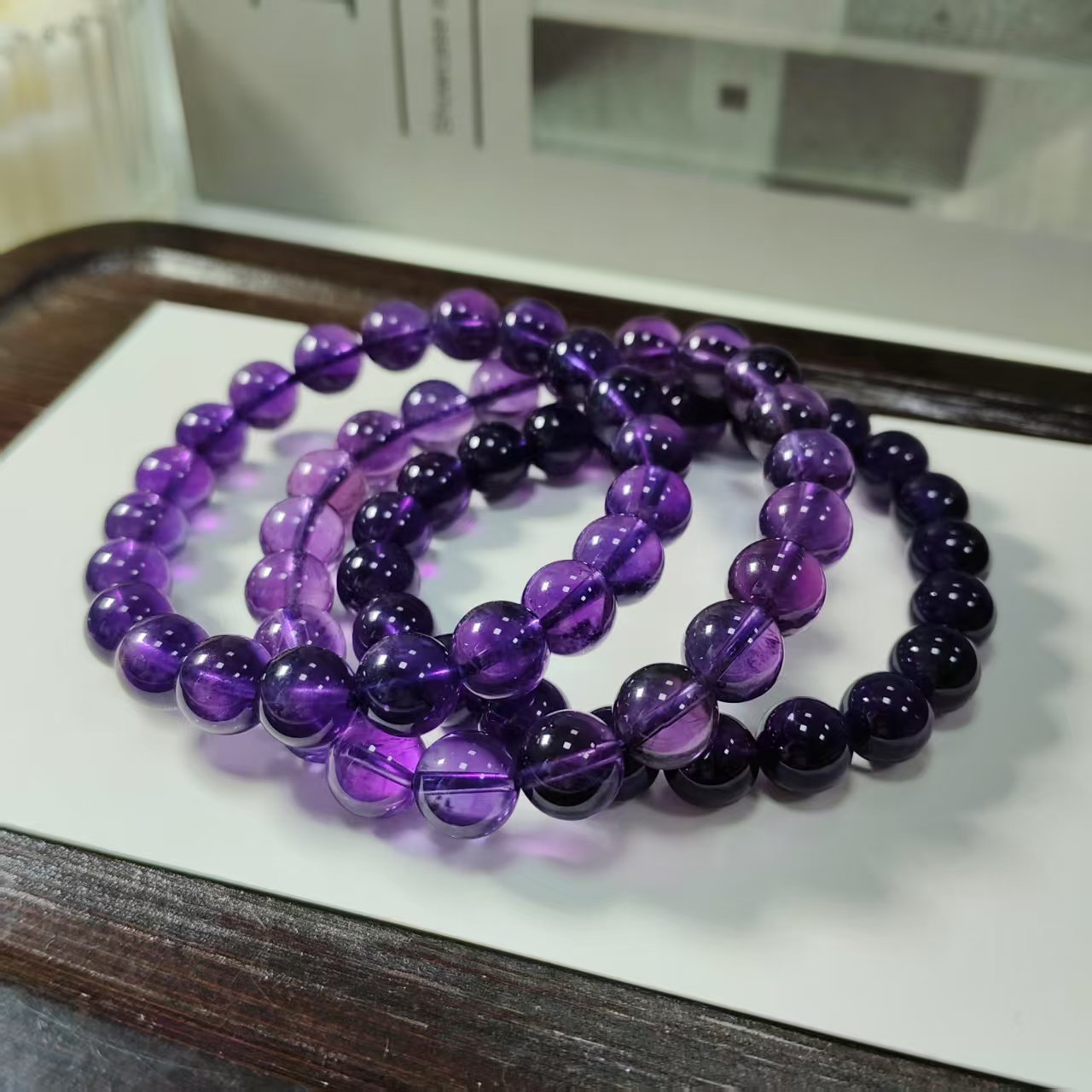 【书记甄选】天然紫水晶单圈手链 多样性发一件 约9mm 6351CK