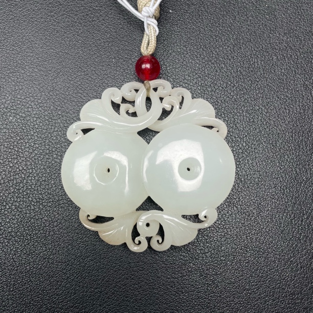 老库房 和田白玉双扣环