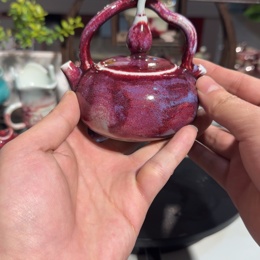 忘***雨瓷片钧瓷提梁壶6666