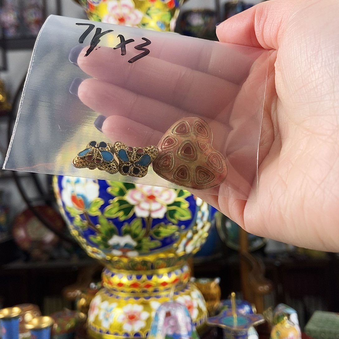 木***木铜三个烧银蓝吊坠