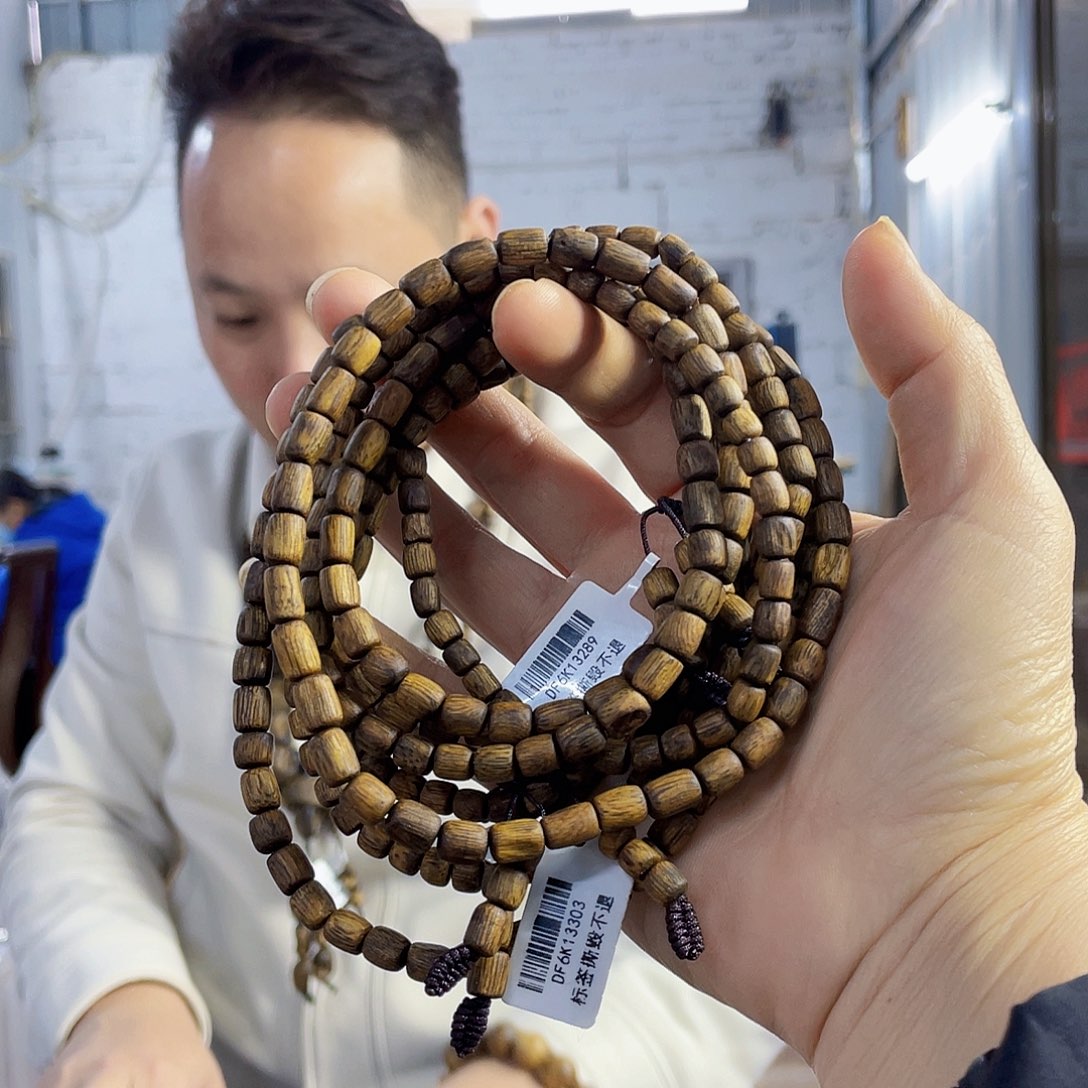 沉香手串棋楠红金倪桶珠长串12克多样性发一