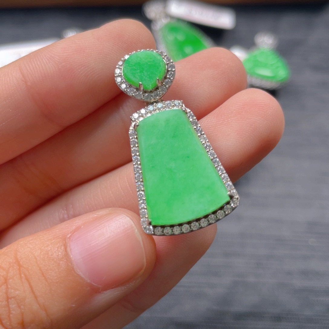 翡翠银S925镶嵌吊坠(不含链)j j j k