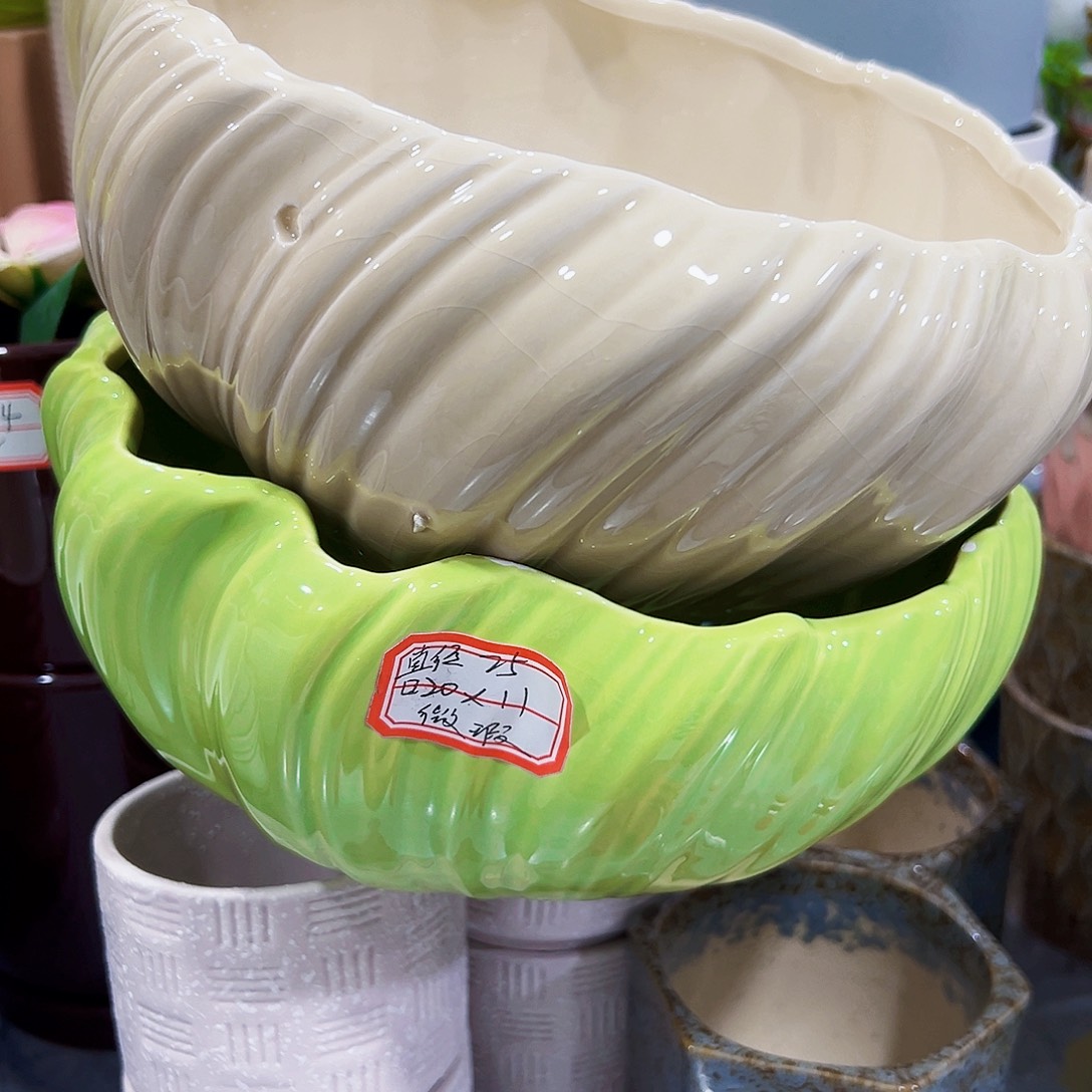 有孔外贸尾单陶瓷花盆凑单10米包邮