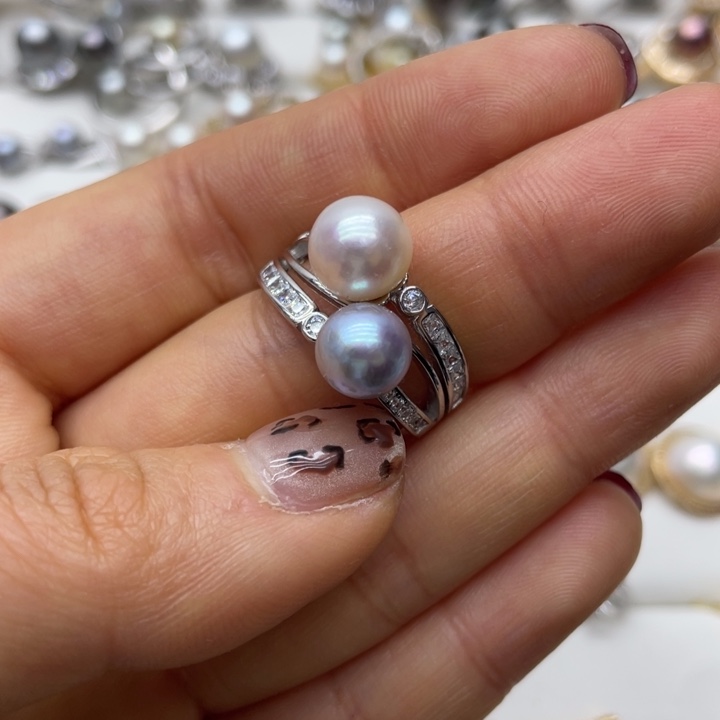 海水珍珠戒指银S925镶嵌
