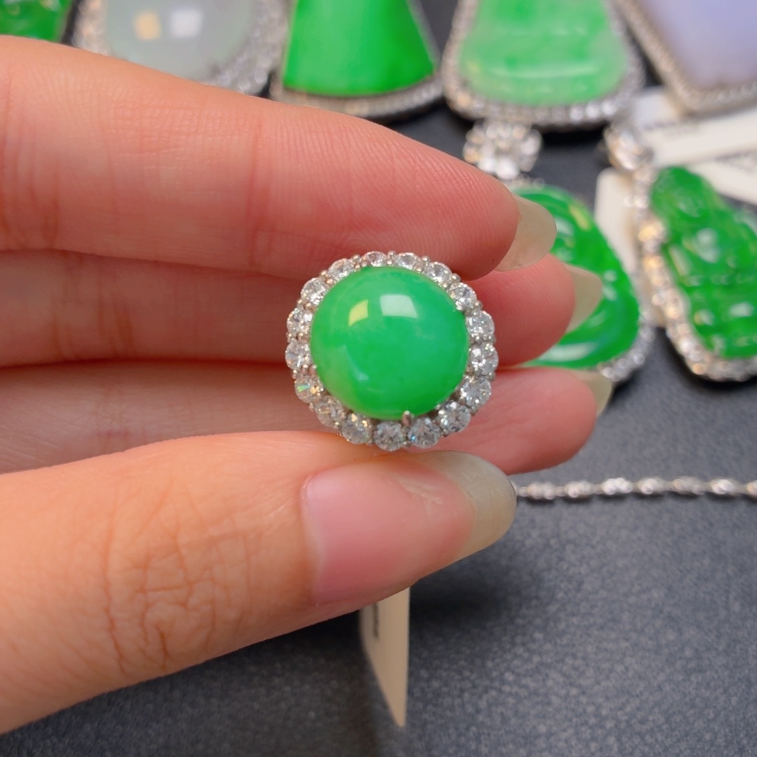 翡翠银S925镶嵌颈饰