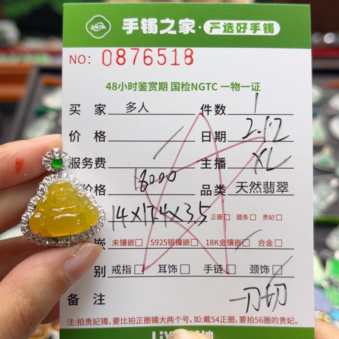 【闪购商品】翡翠颈饰18K金镶嵌多人